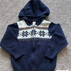 Gymboree Navy Hooded Sweater with Snowflake Pattern